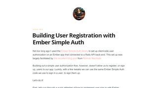 
                            11. Building User Registration with Ember Simple Auth