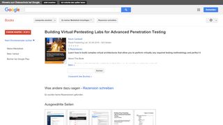 
                            6. Building Virtual Pentesting Labs for Advanced Penetration Testing - Google Books-Ergebnisseite