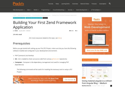 
                            11. Building Your First Zend Framework Application | Packt Hub