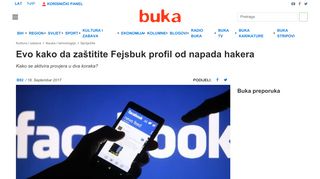 
                            10. BUKA Magazin - Evo kako da zaštitite Fejsbuk profil od napada hakera