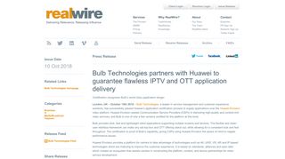 
                            13. Bulb Technologies partners with Huawei to guarantee flawless IPTV ...