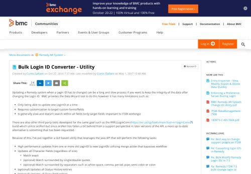 
                            8. Bulk Login ID Converter - Utility | BMC Communities