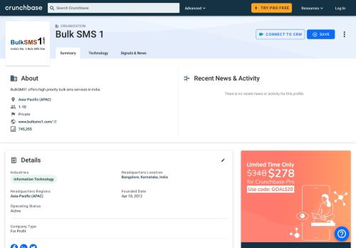 
                            13. Bulk SMS 1 | Crunchbase