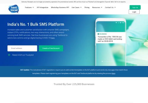 
                            9. Bulk SMS Service for Promotional & Transactional SMS | Textlocal India