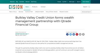 
                            12. Bulkley Valley Credit Union forms wealth management partnership ...