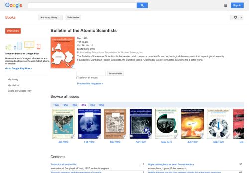 
                            7. Bulletin of the Atomic Scientists