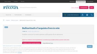 
                            11. BullionVault e l'acquisto d'oro in rete - Altroconsumo