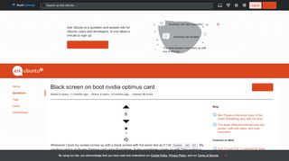 
                            2. bumblebee - Black screen on boot nvidia optimus card - Ask Ubuntu