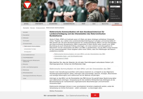 
                            2. Bundesheer - Service - E-Government - Elektronische Kommunikation