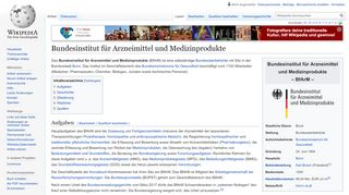 
                            2. Bundesinstitut für Arzneimittel und Medizinprodukte – Wikipedia