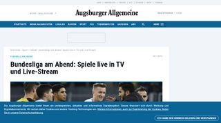 
                            5. Bundesliga am Abend: Spiele live in TV und Live-Stream - Augsburger ...