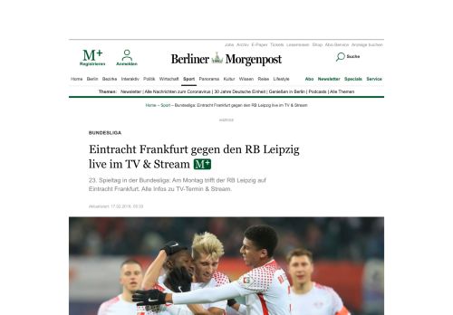 
                            11. Bundesliga: Eintracht Frankfurt gegen den RB Leipzig live im TV ...