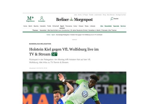 
                            10. Bundesliga-Relegation: Holstein Kiel gegen VfL Wolfsburg live im TV ...