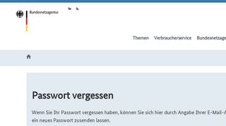 
                            12. Bundesnetzagentur - Passwort vergessen