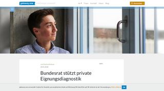 
                            13. Bundesrat stützt private Eignungsdiagnostik - gateway.one