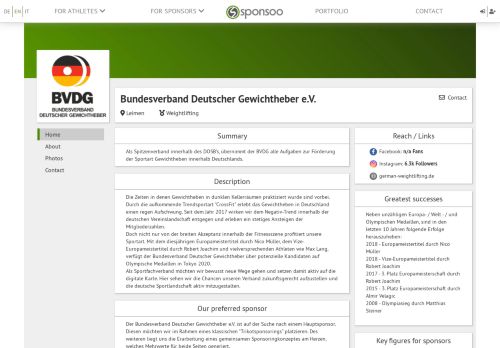 
                            10. Bundesverband Deutscher Gewichtheber e.V. - Sponsorship profile ...