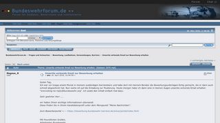 
                            8. Bundeswehrforum.de - Unseriös wirkende Email zur Bewerbung erhalten