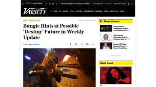 
                            10. Bungie Hints At Possible 'Destiny' Future in Weekly Update – Variety