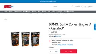 
                            12. BUNKR Battle Zones Singles A - Assorted* | Kmart