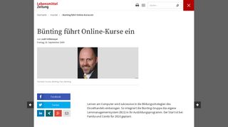 
                            4. Bünting führt Online-Kurse ein - Lebensmittel Zeitung