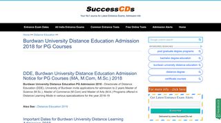 
                            9. Burdwan University Distance Education Admission 2018 for PG ...