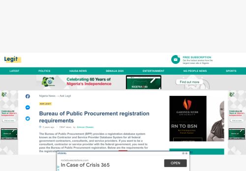 
                            4. Bureau of Public Procurement registration requirements ▷ Legit.ng