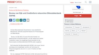 
                            5. ▷ Bureau van Dijk und Creditreform relaunchen Bilanzdatenbank ...