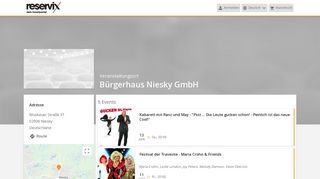 
                            5. Bürgerhaus Niesky GmbH Niesky - Tickets online bestellen für Events ...