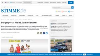 
                            8. Bürgerportal Meine.Stimme startet - STIMME.de
