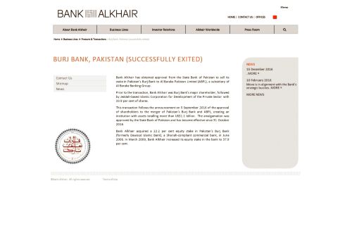 
                            13. Burj Bank, Pakistan (successfully exited) - Products & ...