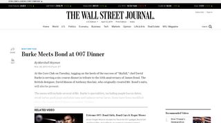 
                            9. Burke Meets Bond at 007 Dinner - WSJ