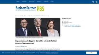 
                            6. Büro Mix schließt Ashton Feucht-Übernahme ab - BusinessPartner PBS