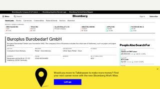 
                            11. Buroplus Burobedarf GmbH: Company Profile - Bloomberg