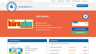 
                            8. büroplus: Erfahrungen, Bewertungen, Meinungen - Shopauskunft.de