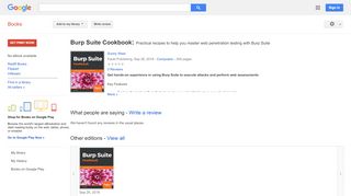 
                            9. Burp Suite Cookbook: Practical recipes to help you master web ...