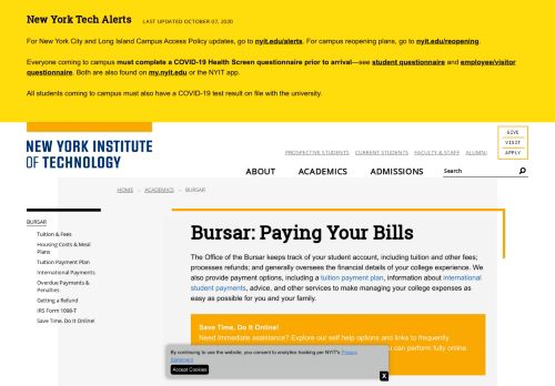 
                            7. Bursar: Paying Your Bills | NYIT