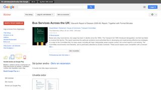
                            8. Bus Services Across the UK: Eleventh Report of Session 2005-06; ...