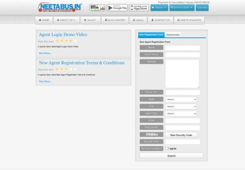 
                            10. Bus Ticket Booking Agent Registration - Agent Login - Neeta Bus