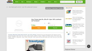 
                            11. Bus Tickets Upto Rs. 250 off + Upto 100% cashback @ Travelyaari