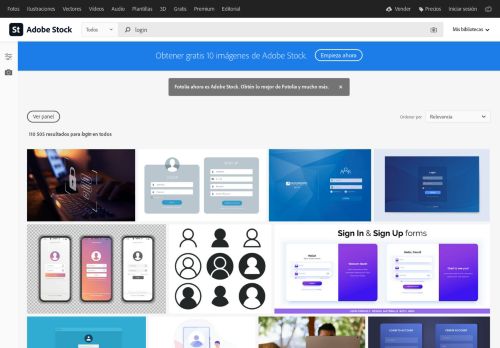 
                            7. Buscar fotos: login - Fotolia