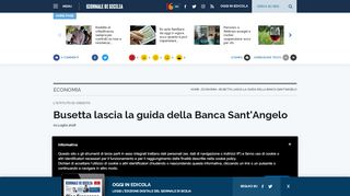 
                            9. Busetta lascia la guida della Banca Sant'Angelo - Giornale di Sicilia