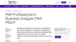 
                            8. Business Analyst Certification | PBA - PMI