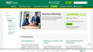 
                            5. Business Checking - Business | M&T Bank - mtb MTB