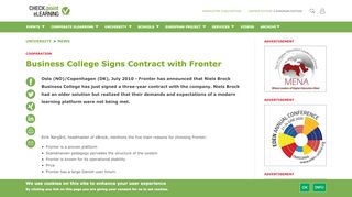 
                            8. Business College Signs Contract with Fronter | CHECK.point eLearning