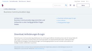 
                            4. Business Communication App - Hilfe | Swisscom