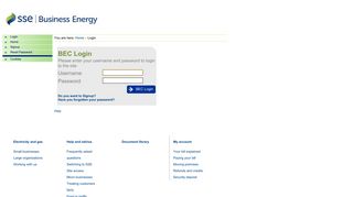 
                            11. Business Energy Centre - Login - SSE Business Energy