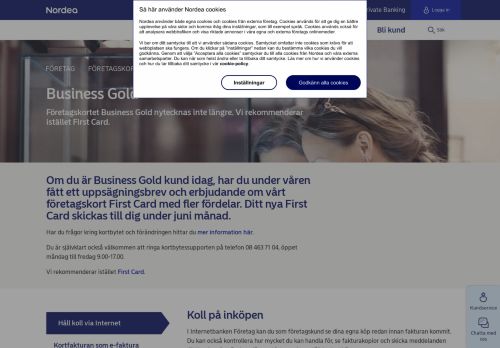 
                            2. Business Gold – ett förmånligt företagskort | Nordea.se