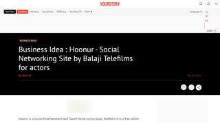 
                            8. Business Idea : Hoonur - Social Networking Site by Balaji Telefilms for ...