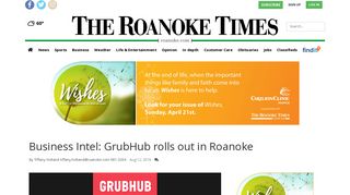 
                            8. Business Intel: GrubHub rolls out in Roanoke | Storefront | roanoke.com