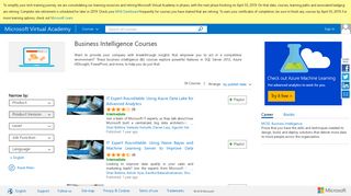 
                            2. Business Intelligence (BI) Training Courses - Microsoft Virtual Academy